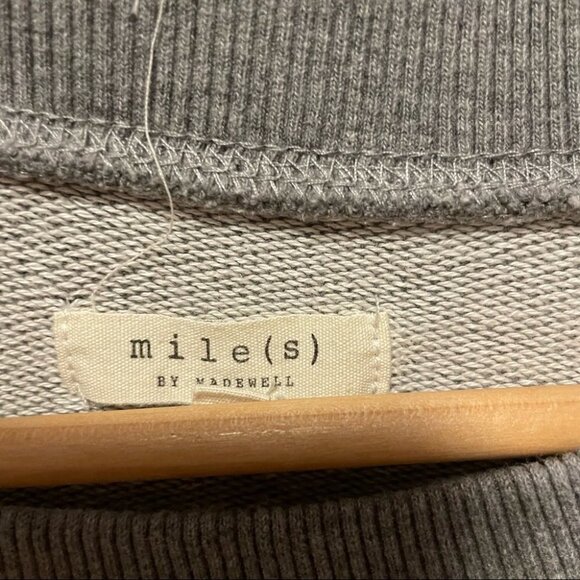 MADEWELL • Grey Ruffle Crew Neck Sweatshirt - Picture 6 of 9